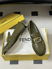 Fendi Baguette Green Nappa Leather Loafers - 6