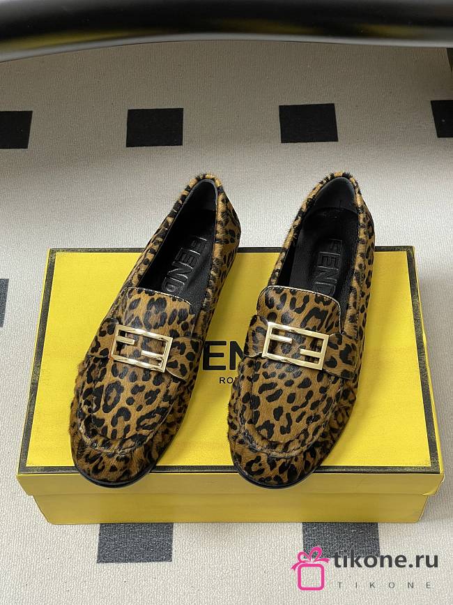 Fendi Baguette Printed Cavallino Calfskin Loafers - 1