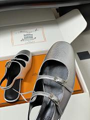 Hermes Mila Slingback Silver - 5