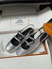 Hermes Mila Slingback Silver - 2