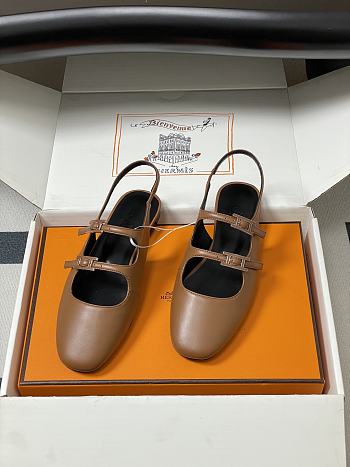 Hermes Mila Slingback Brown