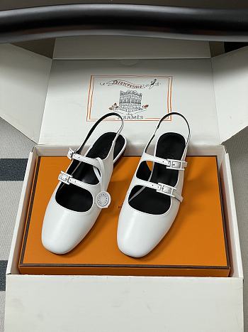 Hermes Mila Slingback White