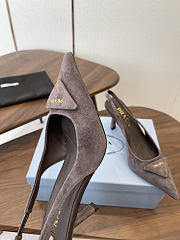 Prada Suede Slingback Pumps 1I901M 75mm Gray - 4