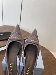 Prada Suede Slingback Pumps 1I901M 75mm Gray - 3