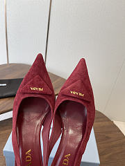 Prada Suede Slingback Pumps 1I901M 75mm Red - 4