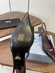 Prada Patent Slingback Pumps 1I901M 75mm Burgundy - 6