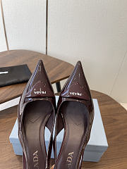 Prada Patent Slingback Pumps 1I901M 75mm Burgundy - 5