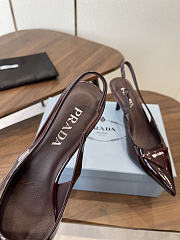Prada Patent Slingback Pumps 1I901M 75mm Burgundy - 4