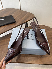 Prada Patent Slingback Pumps 1I901M 75mm Burgundy - 3