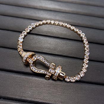Fred Force 10 Bracelet Large Model 18k Rose Gold And Diamonds 0B0049-6J0192