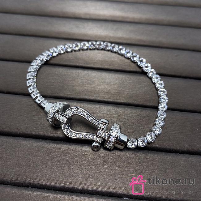 Fred Force 10 Bracelet Large Model 18k White Gold And Diamonds 0B0050-6J0172 - 1
