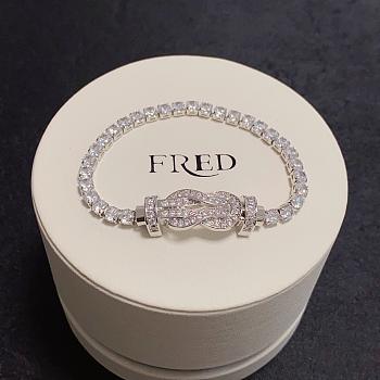 Fred Chance Infinie Bracelet Large Model 18k White Gold And Diamonds 0B0103-6J0172