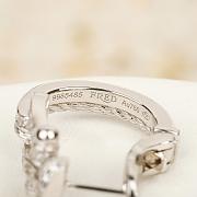 Fred Force 10 Rise Earrings Large Model 18k White Gold Diamond Full Paved 8B0353 - 3