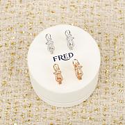 Fred Force 10 Rise Earrings Large Model 18k White Gold Diamond Full Paved 8B0353 - 6