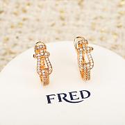 Fred Force 10 Rise Earrings Large Model 18k Rose Gold Diamond Full Paved 8B0343 - 3