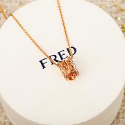 Fred Force 10 Rise Necklace 18k Rose Gold Diamonds Half Paved 3B0312 - 5