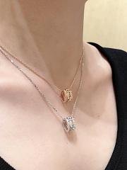 Fred Force 10 Rise Necklace 18k Rose Gold Diamonds Half Paved 3B0312 - 3
