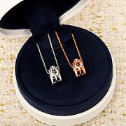 Fred Force 10 Rise Necklace 18k Rose Gold Diamonds Half Paved 3B0312 - 2