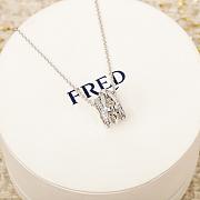 Fred Force 10 Rise Necklace 18k White Gold Diamonds Half Paved 3B0313 - 4