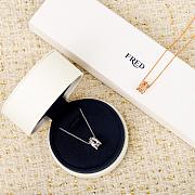Fred Force 10 Rise Necklace 18k White Gold Diamonds Half Paved 3B0313 - 5