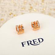 Fred Force 10 Rise Ear Cuff 18k Rose Gold And White Diamonds 8B0347 - 1