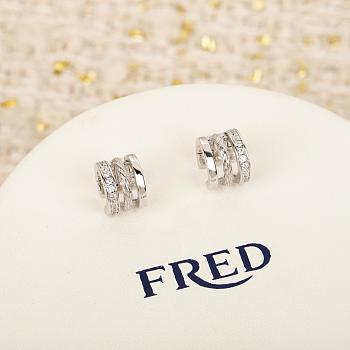 Fred Force 10 Rise Ear Cuff 18k White Gold And White Diamonds 8B0348