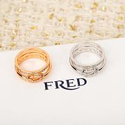 Fred Force 10 Rise Ring 18k Rose Gold Diamond Half Paved 4B1020 - 3