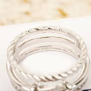 Fred Force 10 Rise Ring 18k White Gold Diamond Half Paved 4B1021 - 3