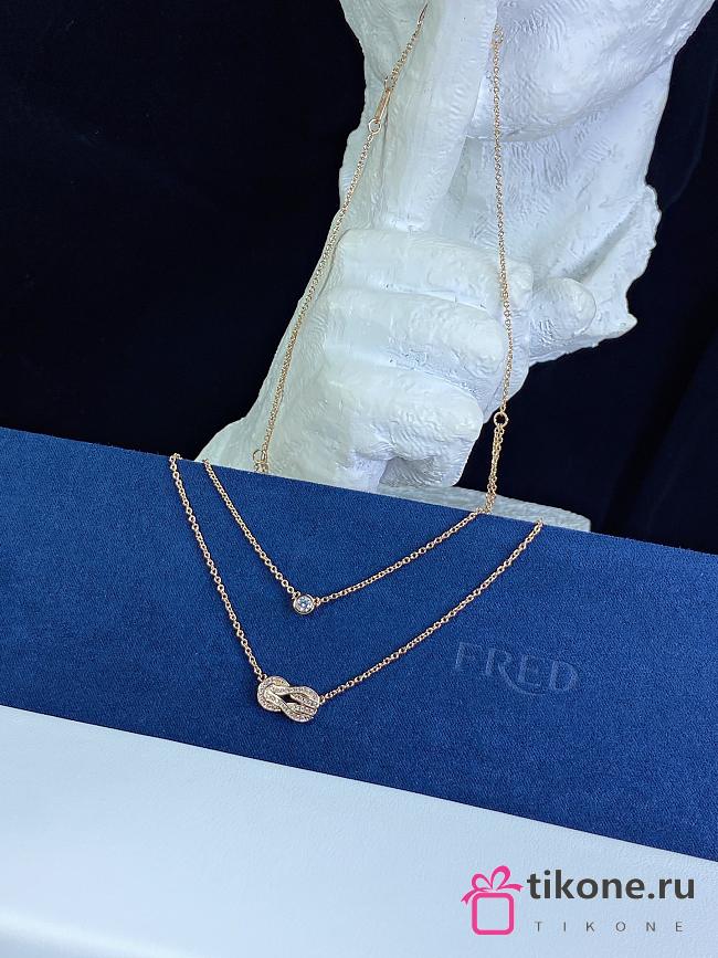 Fred Chance Infinie Necklace Medium Model 18k Rose Gold And Diamonds 7B0225 - 1