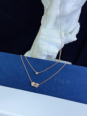 Fred Chance Infinie Necklace Medium Model 18k Rose Gold And Diamonds 7B0225