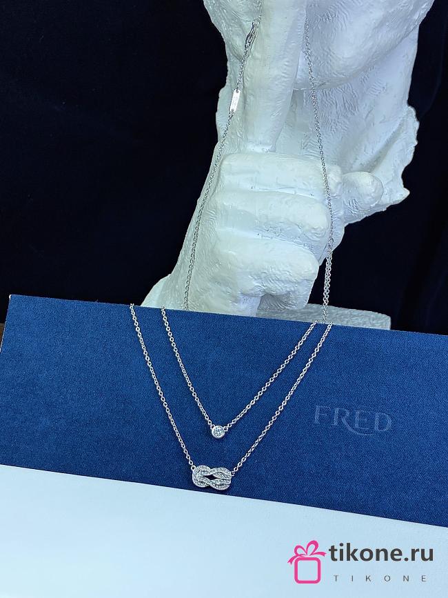 Fred Chance Infinie Necklace Medium Model 18k White Gold And Diamonds 7B0226 - 1