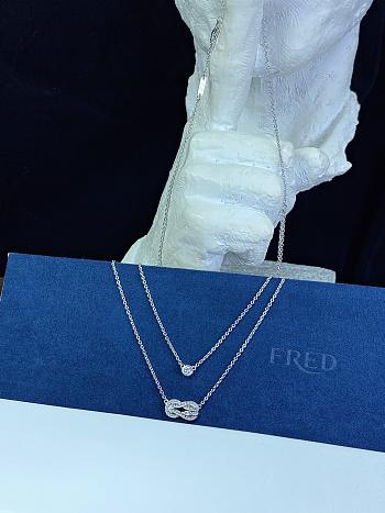 Fred Chance Infinie Necklace Medium Model 18k White Gold And Diamonds 7B0226