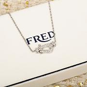 Fred Force 10 Necklace Medium Model 18k White Gold And Diamonds 7B0235 - 1