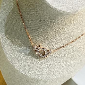 Fred Force 10 Necklace Medium Model 18k Rose Gold And Diamonds 7B0234