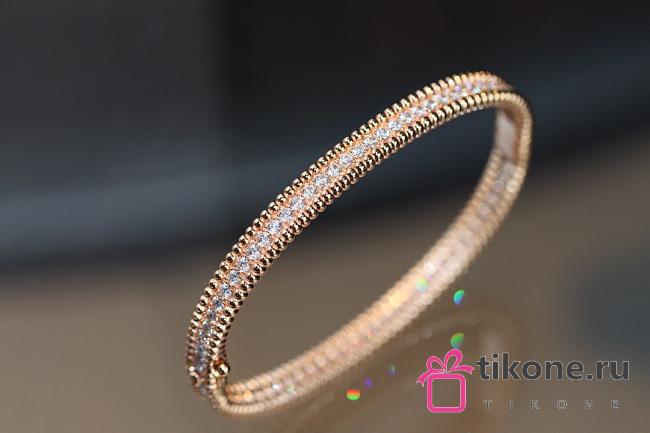 VCA Perlee Diamonds Bracelet 1 Row Medium Model 18K Rose Gold - 1