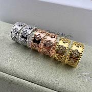 VCA Perlee Clovers Hoop Earrings 18k Yellow Gold Diamond - 4