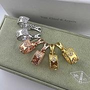 VCA Perlee Clovers Hoop Earrings 18k Yellow Gold Diamond - 5