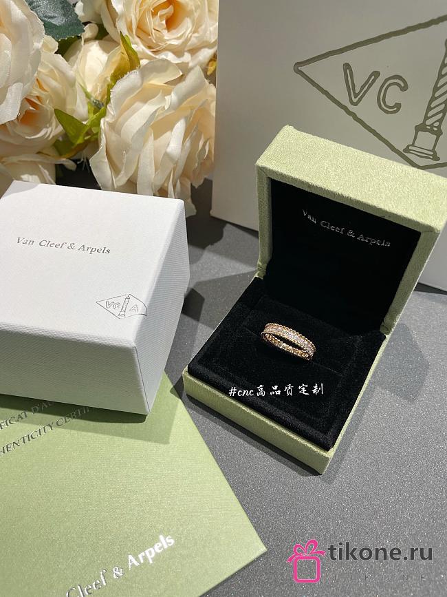 VCA Perlee Diamonds Ring 1 Row 18k Rose Gold Diamond - 1