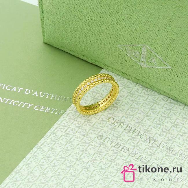 VCA Perlee Diamonds Ring 1 Row 18k Yellow Gold Diamond - 1