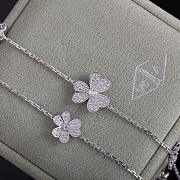 VCA Frivole Necklace 9 Flowers 18k White Gold Diamond VCARN25400 - 5