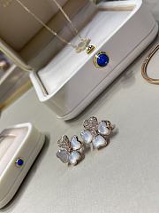VCA Cosmos Earrings 18k Rose Gold Mother-Of-Pearl And Diamond Flower Stud Earrings  - 4