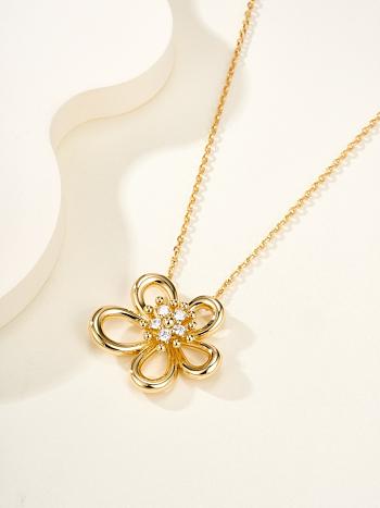 VCA Flowerlace Pendant 18k Yellow Gold Diamond VCARPME200