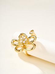 VCA Flowerlace Between The Finger Ring 18k Yellow Gold Diamond VCARPME000 - 4