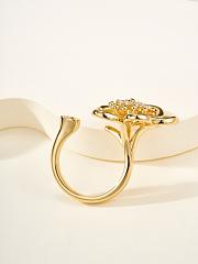 VCA Flowerlace Between The Finger Ring 18k Yellow Gold Diamond VCARPME000 - 5