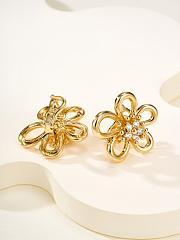 VCA Flowerlace Earrings 18k Yellow Gold Diamond VCARPME100 - 1