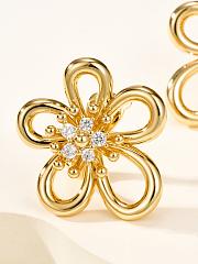 VCA Flowerlace Earrings 18k Yellow Gold Diamond VCARPME100 - 2