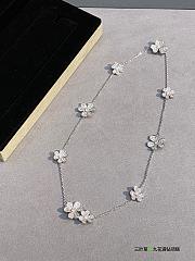 VCA Frivole Necklace 9 Flowers 18k White Gold Diamond VCARN25400 - 1