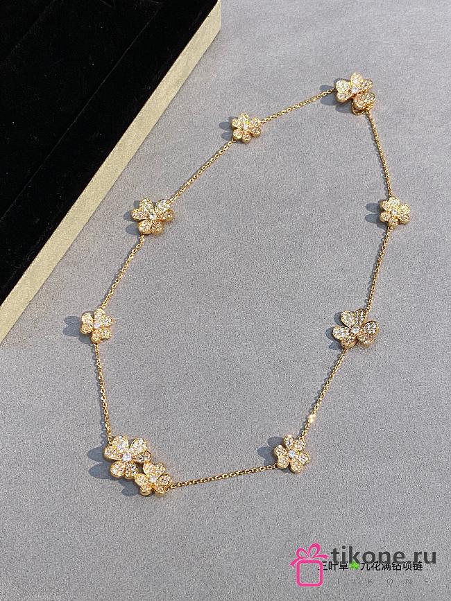 VCA Frivole Necklace 9 Flowers 18k Yellow Gold Diamond VCARN25400 - 1