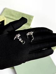 VCA Socrate Earrings 3 Flowers 18K White Gold Diamond VCARB14300 - 2