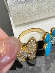 VCA Two Butterfly Between the Finger Ring 18K Yellow Gold Diamond Turquoise VCARP7UZ00 - 5
